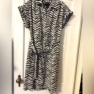 Tahari Zebra Print Linen Dress